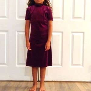 A purple/ pink Velvet dress